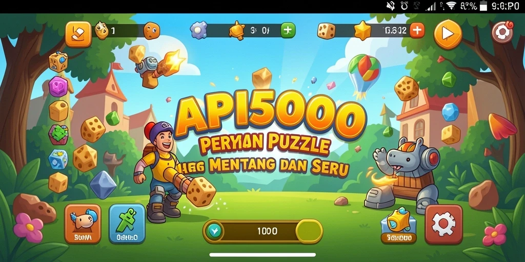 Tampilan gameplay API5000 dengan berbagai teka-teki menarik.