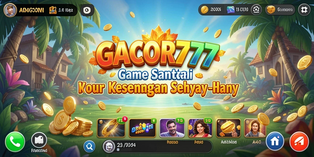 Tampilan gameplay GACOR777 yang ceria dan menarik.