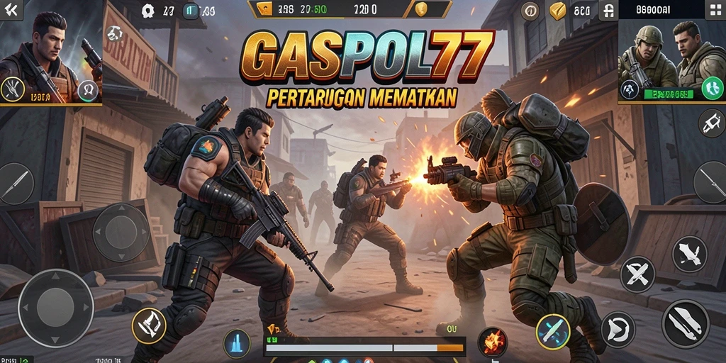 Tampilkan aksi mendebarkan dalam gameplay GASPOL77 Battle Royale.