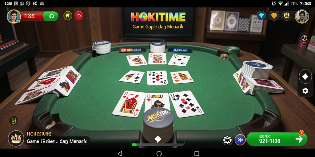 Gameplay seru Gaple HOKITIME dengan tampilan menarik.