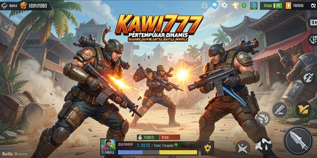 Tampilan gameplay KAWI777 yang menegangkan dalam pertempuran Battle Royale.
