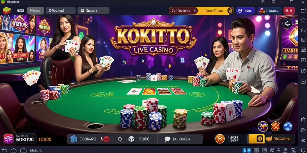 Tampilan gameplay KOKITOTO dengan dealer langsung di Live Casino.