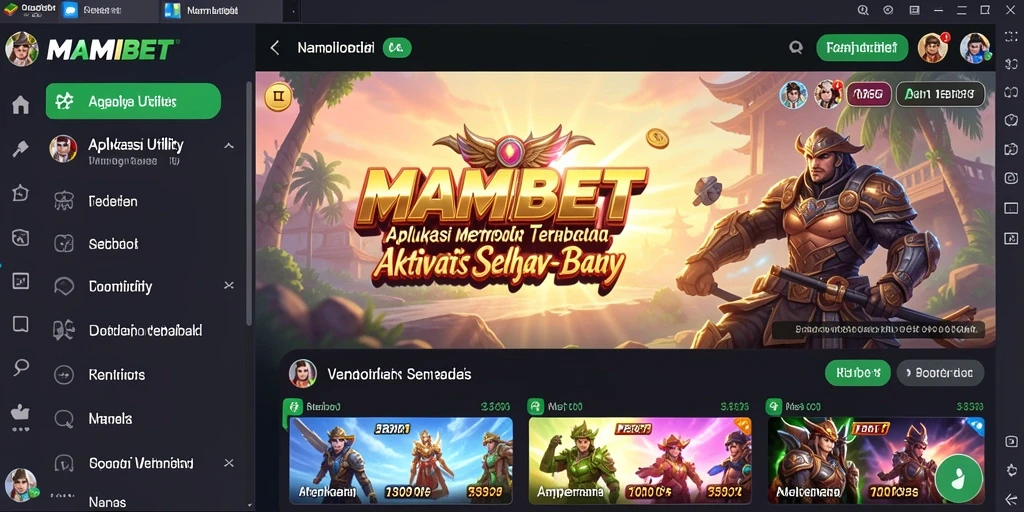 Tampilan antarmuka MAMIBET yang sederhana dan mudah dipahami.