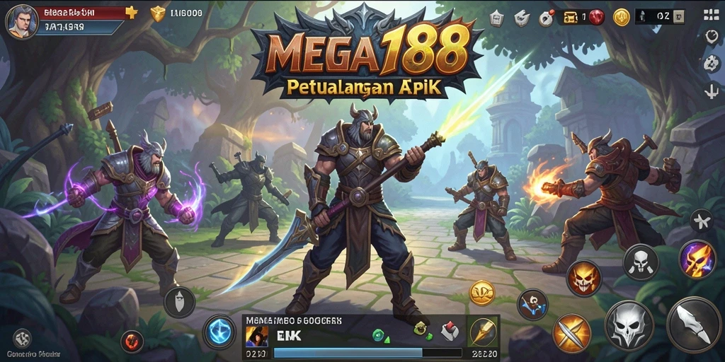 Screenshot gameplay MEGA188 dengan pertarungan epik.