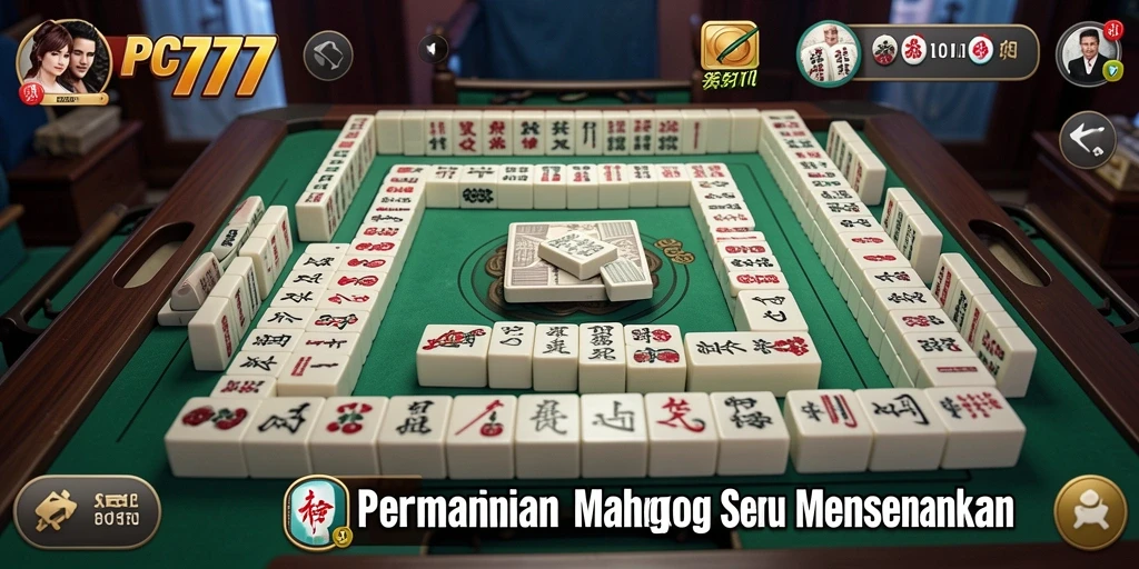 Tampilan menarik dari gameplay Mahjong PC777 yang seru.