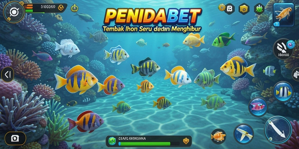 Tampilan gameplay PENIDABET saat menembak ikan.