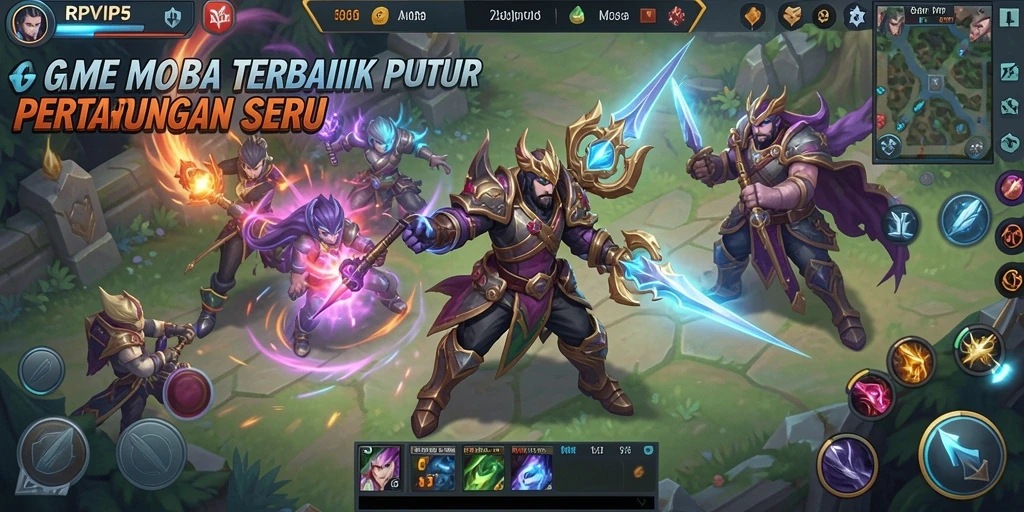 Screenshot menampilkan pertarungan tim seru di RPVIP5 dengan grafis yang menakjubkan.