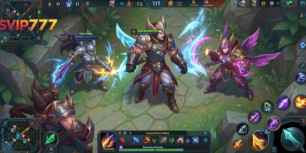Tampilan gameplay seru dari SVIP777 dalam pertempuran MOBA.