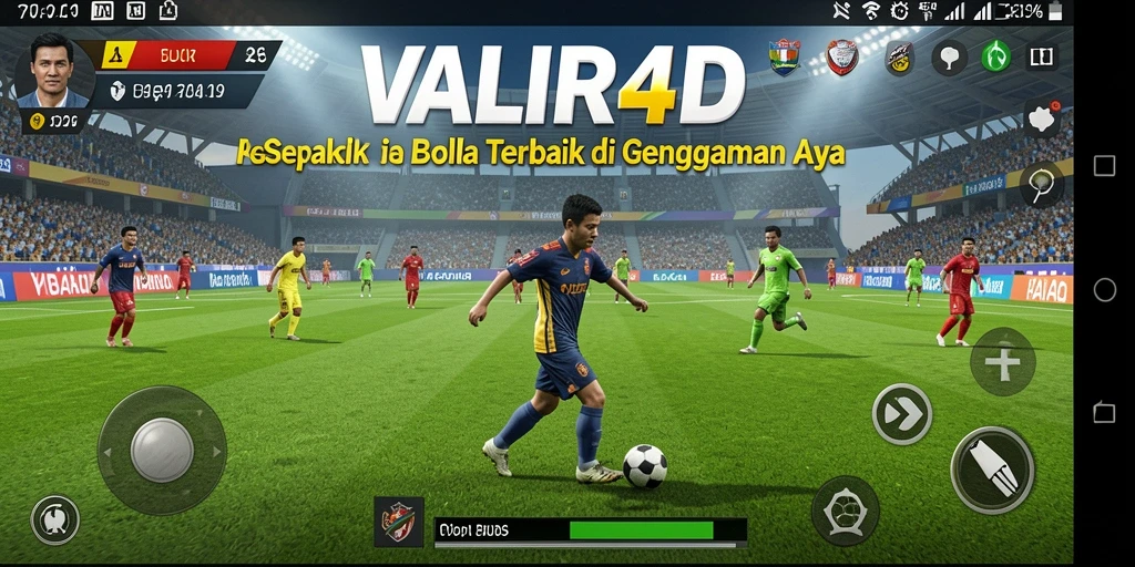 Screenshot menampilkan aksi permainan sepak bola yang mendebarkan.